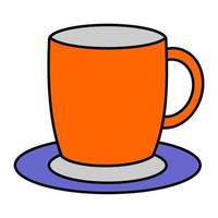 taza de café de dibujos animados ilustración vectorial. vector