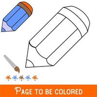 Funny Pencil to be colored, the coloring book for preschool kids with easy educational gaming level. vector