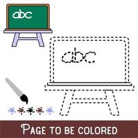 tablero verde divertido para colorear, el libro para colorear para niños en edad preescolar con un nivel de juego educativo fácil. vector