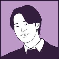 portrait of a young asian man smiling. vector