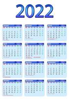 One page calendar 2022 vector