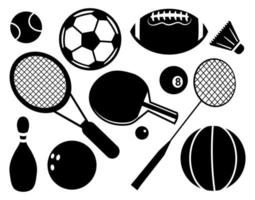 A Set of Silhouette Sport and Games Equipment vector