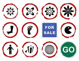 A Set of Random Grunge Signs and Pictograms vector