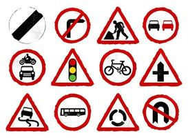 A Collection of Grunge British Road Signs vector