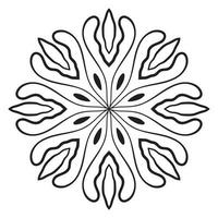 lindo mandala. flor ornamental redonda del doodle aislada en el fondo blanco. ornamento decorativo geométrico en estilo étnico oriental. vector