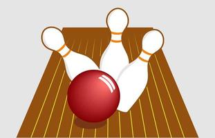 Ten Pin Bowling Alley Ball and Skittles vector