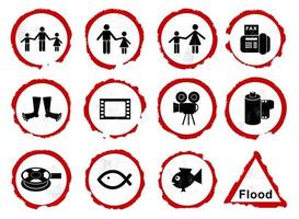 A Set of Random Grunge Signs and Pictograms vector