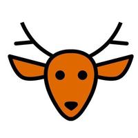 Diseño de icono de cabeza de ciervo de color simple. vector
