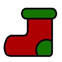 Diseño de icono de calcetines de Navidad con colorido. vector