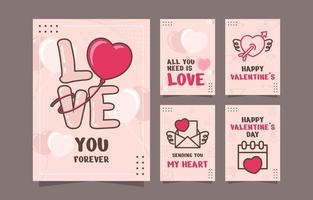 Happy Valentines Day Greeting Card Collection vector