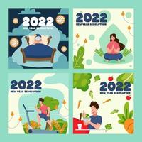 New Year Resolution Balanced Healthy Lifestyle vector