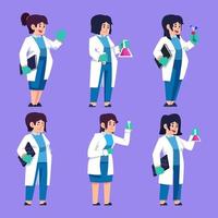 Woman and Science Laboratory vector