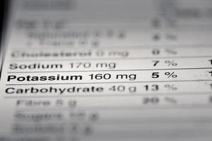 Shallow depth of Field image of Nutrition Facts photo