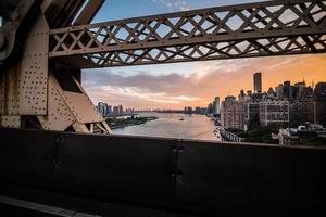 New York East River and Manhattan Skyscrappers view from the Queensboro Bridge photo