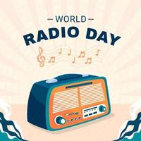 cartel del día mundial de la radio vector