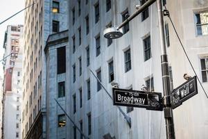 Signo de Wall Street en la ciudad de Manhattan, Nueva York foto