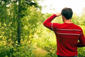 Lost Young man in nature photo