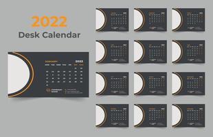 2022 Desk Calendar Template Design vector