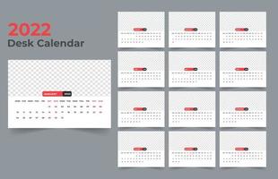 2022 Desk Calendar Template Design