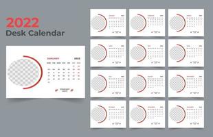 2022 Desk Calendar Template Design vector