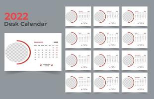 2022 Desk Calendar Template Design vector