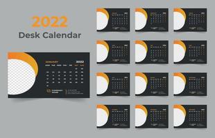 2022 Desk Calendar Template Design vector