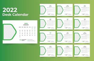 2022 Desk Calendar Template Design vector