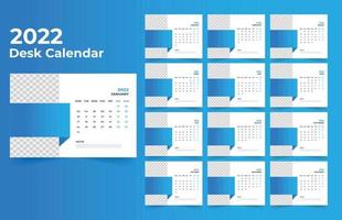 2022 Desk Calendar Template Design vector