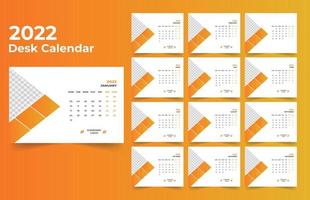 2022 Desk Calendar Template Design vector