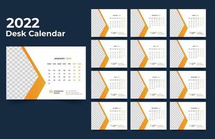 diseño de calendario de escritorio 2022 vector