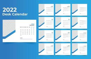 2022 Desk Calendar Template Design vector