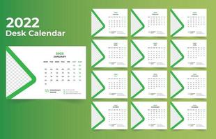 2022 Desk Calendar Template Design vector