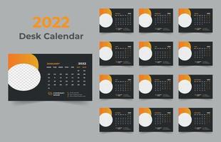 2022 Desk Calendar Template Design vector