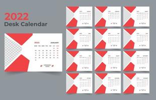 2022 Desk Calendar Template Design vector