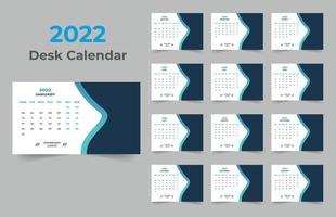 2022 Desk Calendar Template Design vector