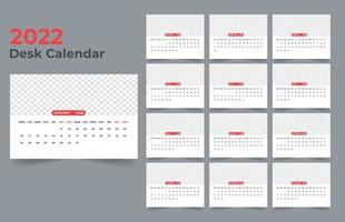 2022 Desk Calendar Template Design vector