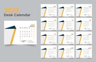 Diseño de plantilla de calendario de escritorio 2022 vector