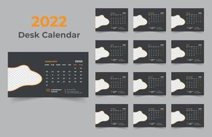 2022 Desk Calendar Template Design vector