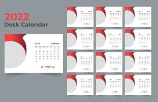 2022 Desk Calendar Template Design vector