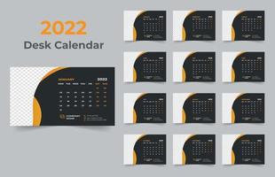 2022 Desk Calendar Template Design vector