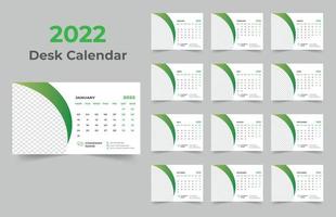 Diseño de plantilla de calendario de escritorio 2022 vector