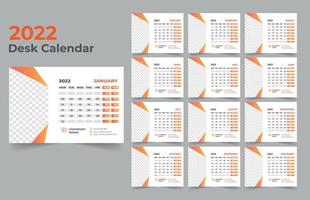 Diseño de plantilla de calendario de escritorio 2022 vector