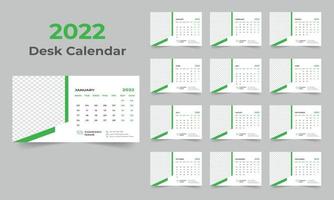 Diseño de plantilla de calendario de escritorio 2022 vector