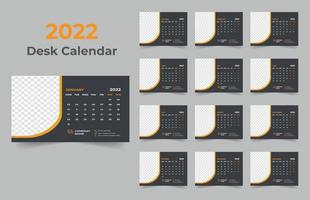 Diseño de plantilla de calendario de escritorio 2022 vector