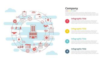 company business concept for infographic template banner with four point list information vector