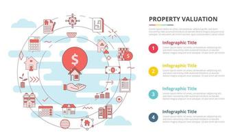 property valuation concept for infographic template banner with four point list information vector