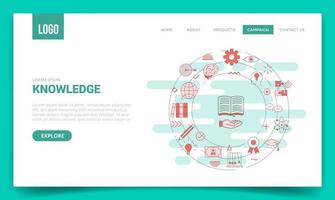 knowledge concept with circle icon for website template or landing page homepage vector