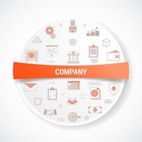 company business concept with icon concept with round or circle shape vector
