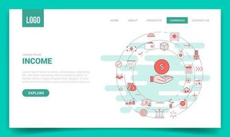 business income concept with circle icon for website template or landing page homepage vector