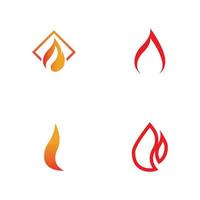 Fire with flame  Logo  Vector icon illustration